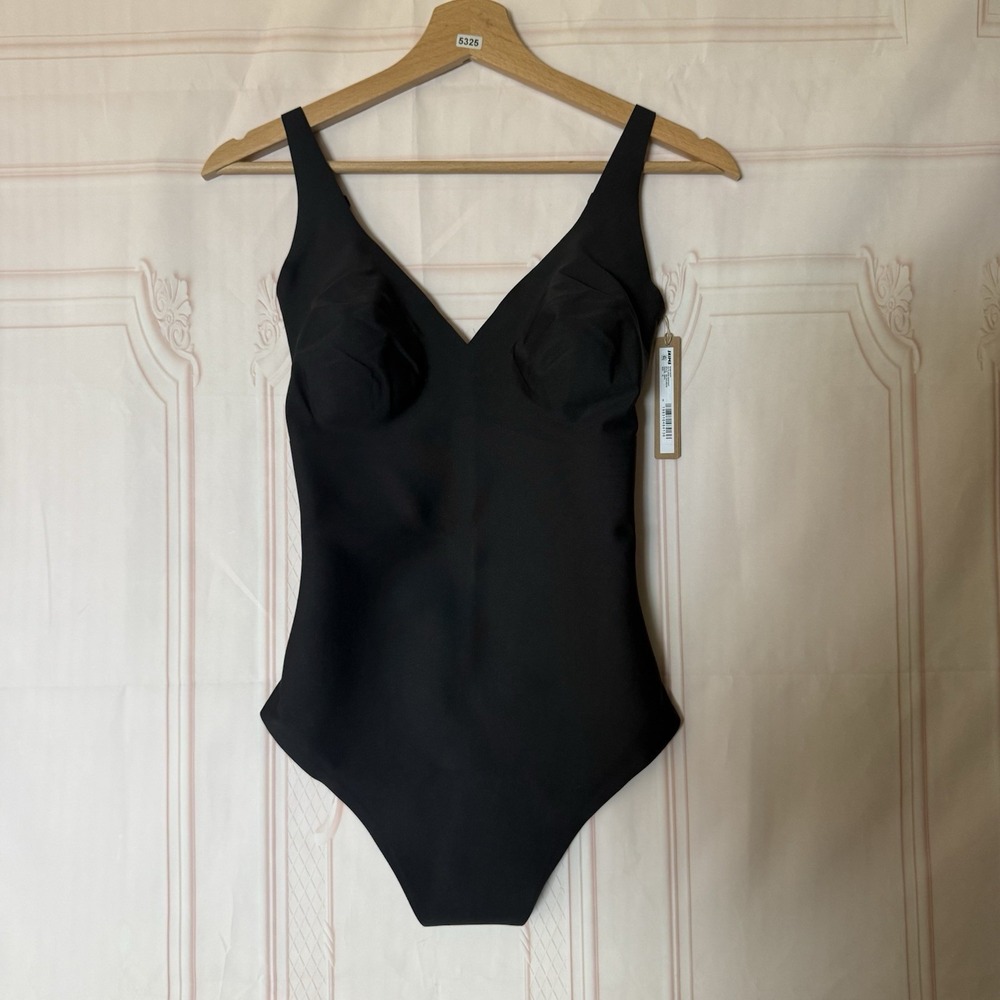 NWT SKIMS CS Body Plunge Thong Bodysuit Onyx Black Size XL